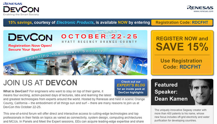 Renesas DevCon Website