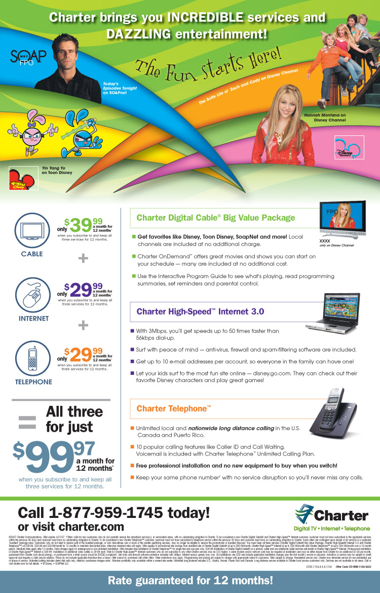 Disney Channel Tri-fold brochure inside