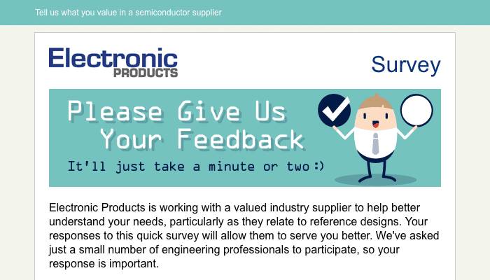 Electronic Products Survey Email