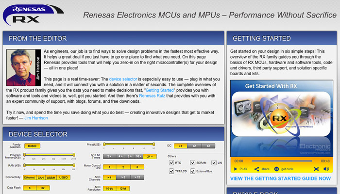 Renesas Rx Microsite