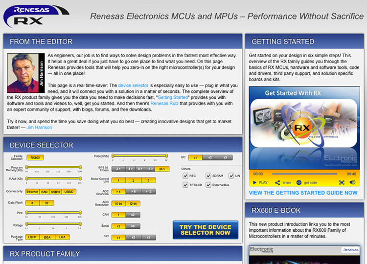 Renesas Rx Website